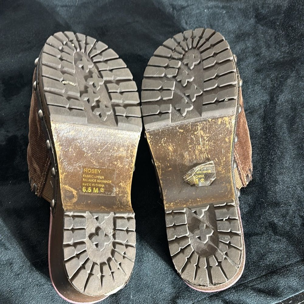 Mudd Vintage 90s Y2k Rosey Fabric Clog Embroidered - image 8